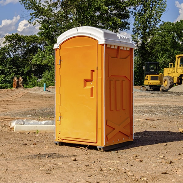 how often are the portable restrooms cleaned and serviced during a rental period in Pollock